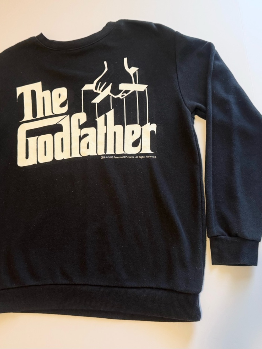 Forever 21 Godfather Graphic Sweatshirt Small Black Crewneck Y2K Streetwear